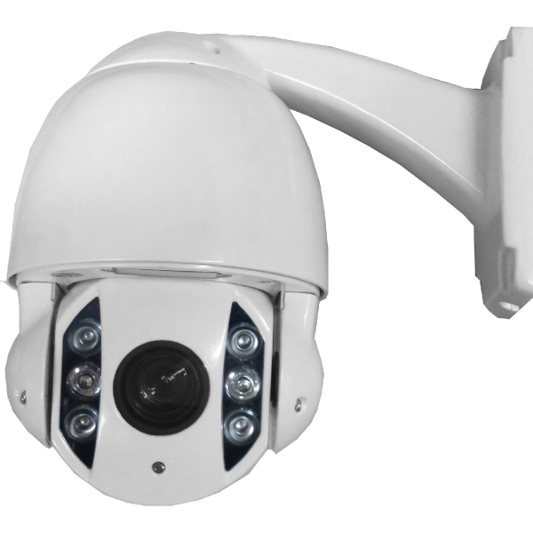 HD-TVI PTZ: 2.0 Megapixel CMOS, 10X Optical Zoom PTZ with 5-50mm Megapixel HD Lens, 1080p HD-TVI, 6pc Super-Power Array IR LEDs, Up to 200ft, IP66 Weather Proof, White, AC 24V (Adapter & Wall Mount Bracket Included)