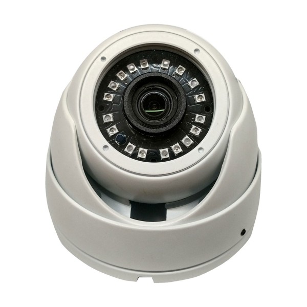 HD-TVI DOme: 4-in-1 (CVI, TVI, AHD, Analog) Turret  Dome 1080P 2.8mm Fixed Lens 24IR Weatherproof - White