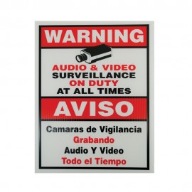 A1002 Surveillance Warning Sign 10.5" X 10.5"