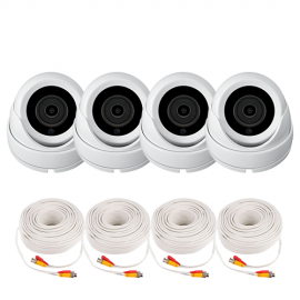  TVI Camera Pack: 4 x TVI 1080p 2MP Dome Cameras 3.6mm 18pcs Microcrystalline IR LED's with Obscure Glass