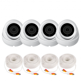  TVI Camera Pack: 4 x TVI 5MP SONY Dome Cameras 3.6mm 18pcs Microcrystalline IR LED's with Obscure Glass