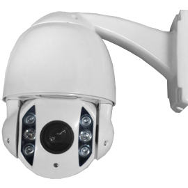 HD-TVI PTZ: 2.0 Megapixel CMOS, 10X Optical Zoom PTZ with 5-50mm Megapixel HD Lens, 1080p HD-TVI, 6pc Super-Power Array IR LEDs, Up to 200ft, IP66 Weather Proof, White, AC 24V (Adapter & Wall Mount Bracket Included)