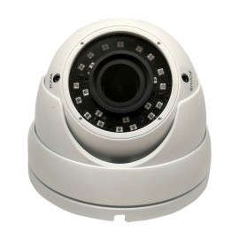 HD-TVI Dome: 4-in-1 (CVI, TVI, AHD, Analog) Turret  Dome 1080P 2.8-12mm Vari-focal Lens 24IR Weatherproof - White