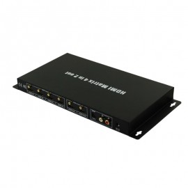 HDMI 4x2 Matrix w/IR Remote Control Extension & Audio Out, 3D