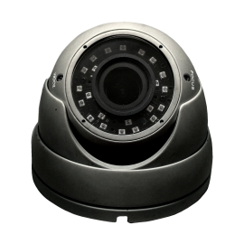 HD-TVI Dome: 4-in-1 (CVI, TVI, AHD, Analog) Turret  Dome 1080P 2.8-12mm Vari-focal Lens 24IR Weatherproof - Grey