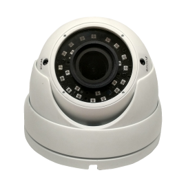 HD-TVI Dome: SONY Cameras w/HD-Lens(6.0MP Fixed Lens / 5.0MP Vari-focal), 24pcs. Microcrystalline IR, BLC, DWDR, OSD(CoC), Adjustable To 4MP - White