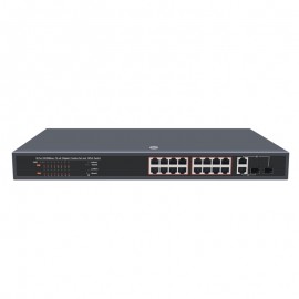 PoE Switch: 16RJ-45 10/100M ports+2 1000M SFP with 16 PoE Ports Unmanaged Switch IEEE802.3af(15.4W) full load on 24 ports,Rackmoun